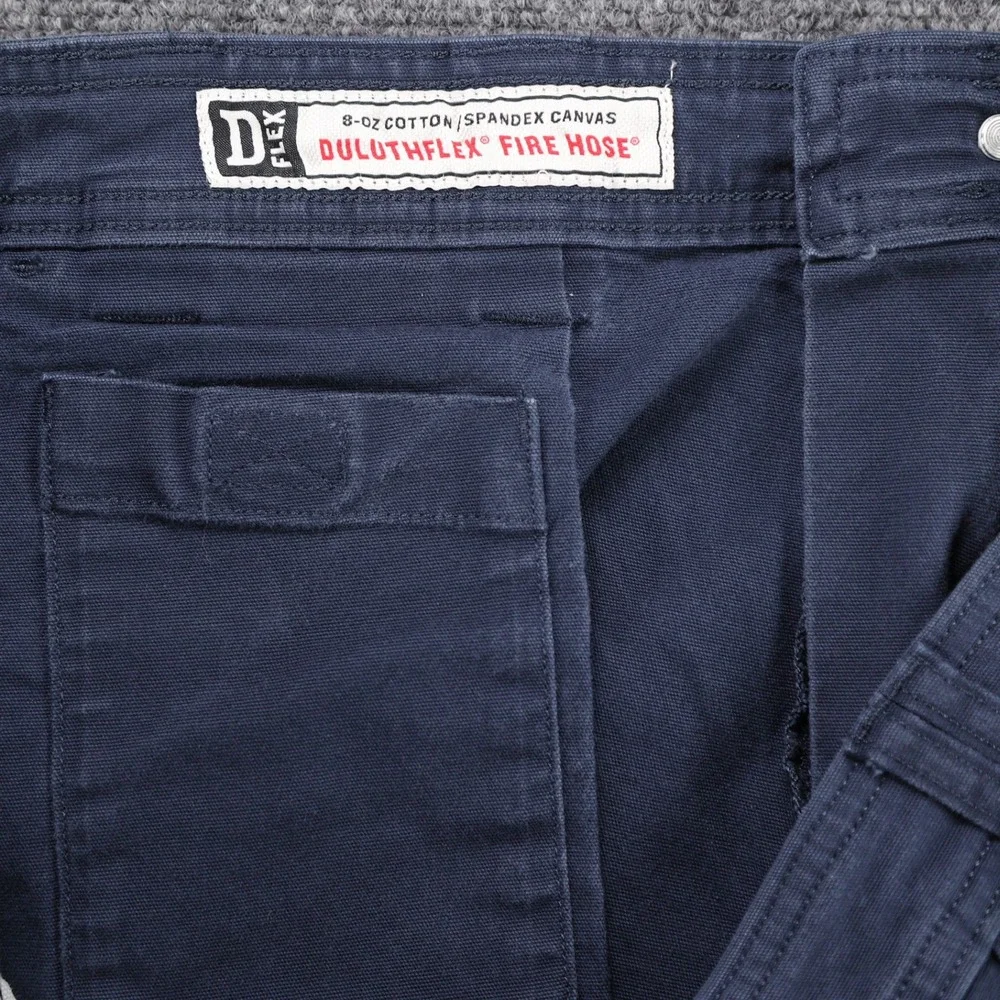 Duluth Trading Co DuluthFlex Fire Hose Mens Cargo Pants Navy Blue 42x32 (42x31)